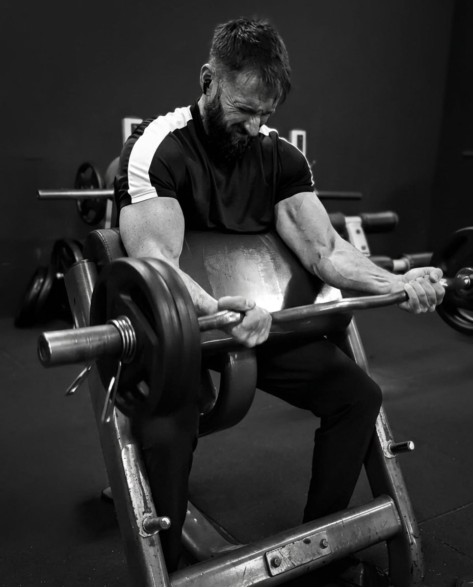 Juan Carlos entrenando en sala de musculación